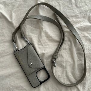 Bandolier Hailey side slot leather crossbody| iphone 13 pro leather case